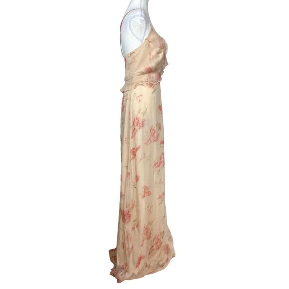 NWT BHLDN CLARE PINK SLEEVELESS FLORAL SHEER CHIFFON OVERLAY FORMAL DRESS - 16 - Picture 2 of 12